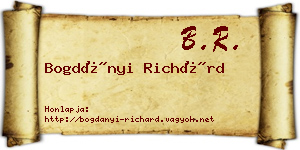 Bogdányi Richárd névjegykártya