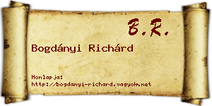 Bogdányi Richárd névjegykártya