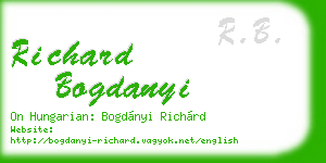 richard bogdanyi business card