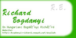 richard bogdanyi business card